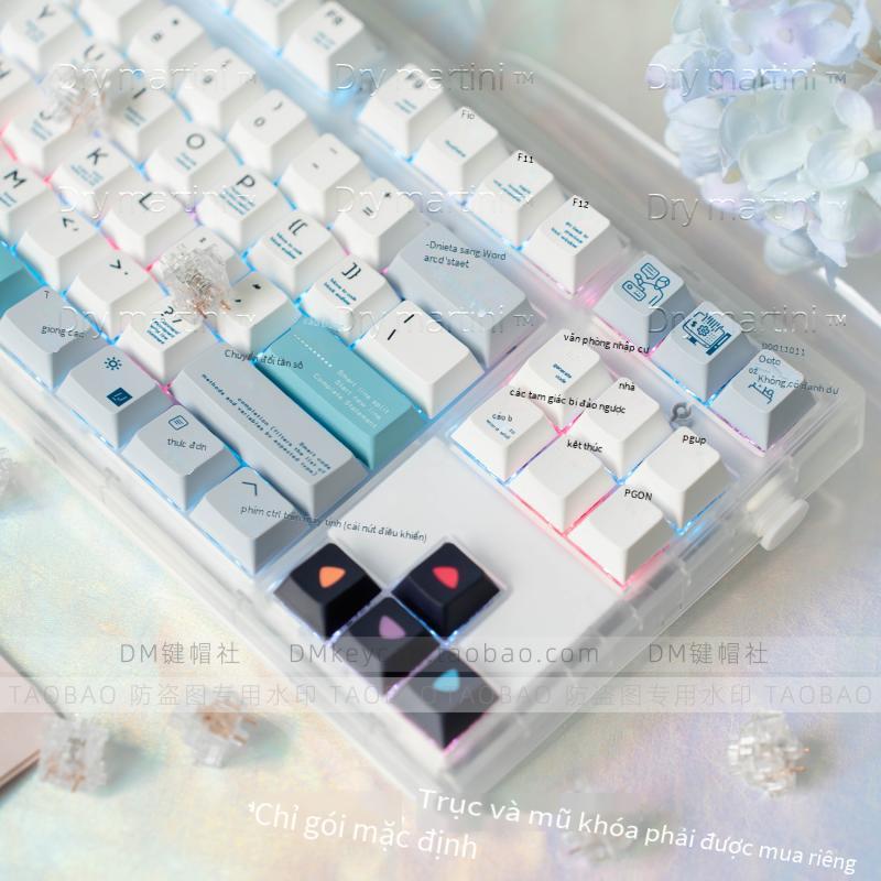 Phong Cách Mới Nhất MK870 Bộ Tùy Chỉnh Trong Suốt Bàn Phím Cơ 87 Phím Có Thể Hoán Đổi Nóng 3 Chế Độ Tắt Tiếng Bluetooth