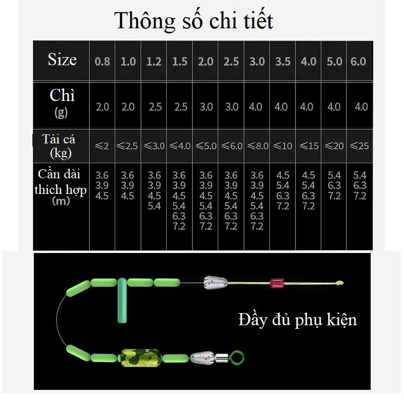 Trục Câu Đài Huỳnh Quang Gia Cố Dây PE Cước Câu Cá Ngày Đêm Cao Cấp DC26