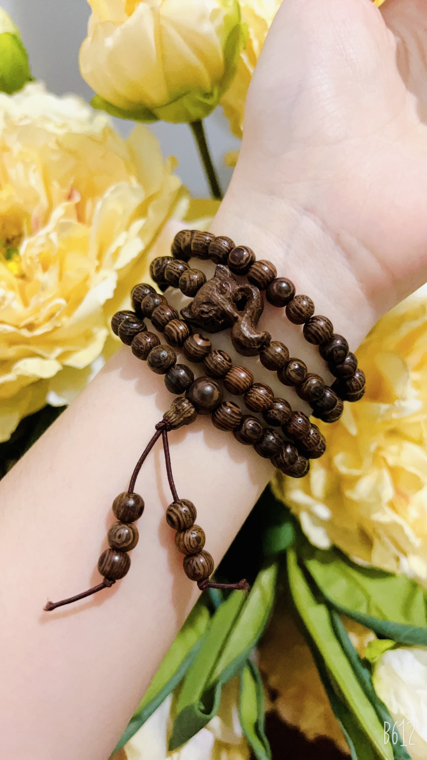 Vòng Tay Trầm Hương Chuỗi Tràng 108 Hạt hồ ly  6li Trầm Tốc Việt mix charm