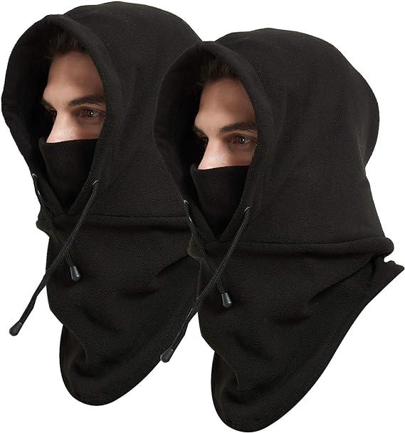 Mũ trùm đầu lớp dày, mũ lông cừu dày, gió và mui xe kéo nóng, mặt nạ trượt tuyết, người đàn ông da đen và phụ nữ