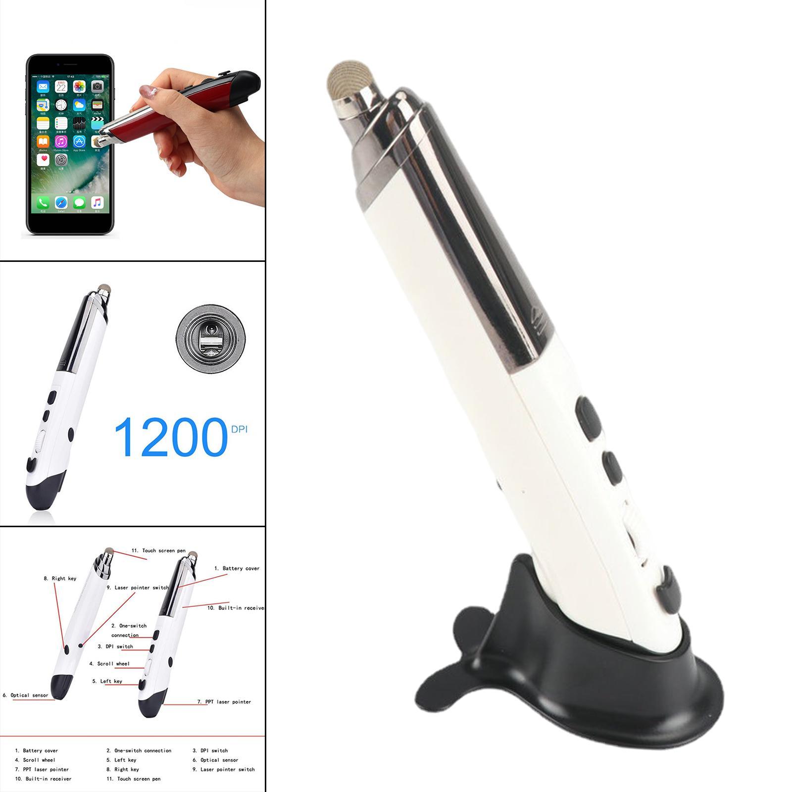 2pcs 2.4G Wireless Optical USB Touch-Pen Mouse 1600DPI Mouse Pen