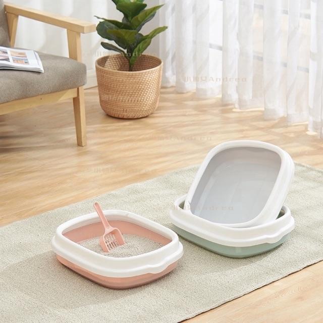 Chậu vệ sinh- khay vệ sinh thành tròn cho mèo tặng 1 xẻng xúc
