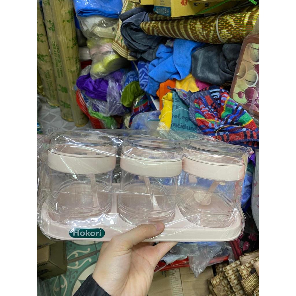 Bộ 3 đựng gia vị nhựa Hokori cao cấp