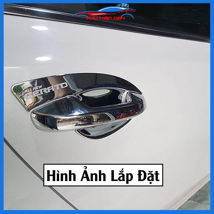 Ốp tay hõm Cerato 2019-2020-2021-2021 vân carbon, mạ crom chống trầy bảo vệ cửa xe ô tô