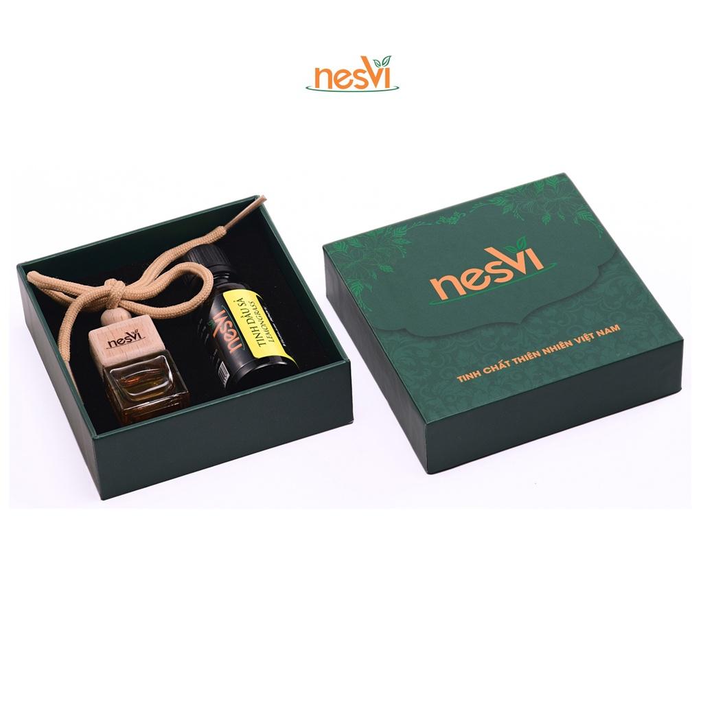 SET 2 lọ Tinh dầu Sả Chanh treo ô tô treo phòng khử mùi thư giãn hương thiên nhiên Nesvi