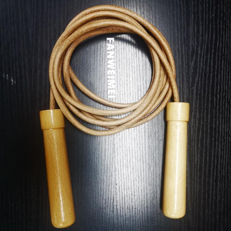 240 Gram Gỗ Chắc Chắn Tay Cầm Dây Da 7Mm Đường Kính 3M Bỏ Qua Dây Nhảy Thể Dục Quyền Anh Crossfit Nam Giới Sử Dụng tay Cầm Lớn Bóng Bay