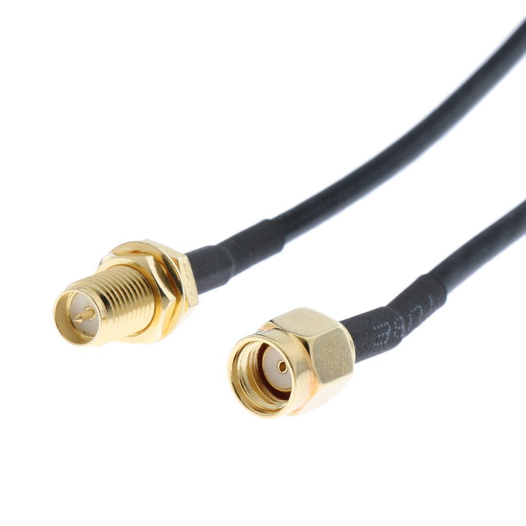 2x RG174 RP-SMA Male to Female Extension Cable 50Ohm for WLAN Wifi Antenna