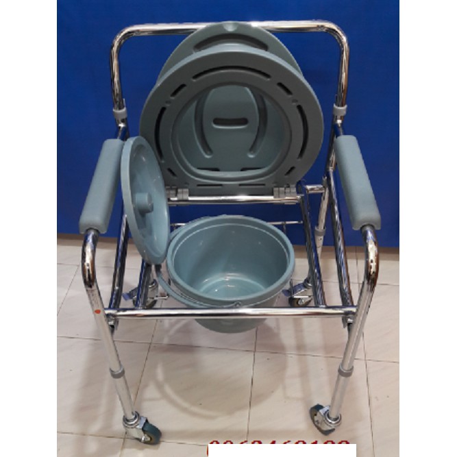 Ghế Bô Vệ Sinh Cho Người Già Có Bánh Xe Đẩy Đi Lại, Giúp Người Bệnh Có Thể Tự Đi Lại, Vệ Sinh