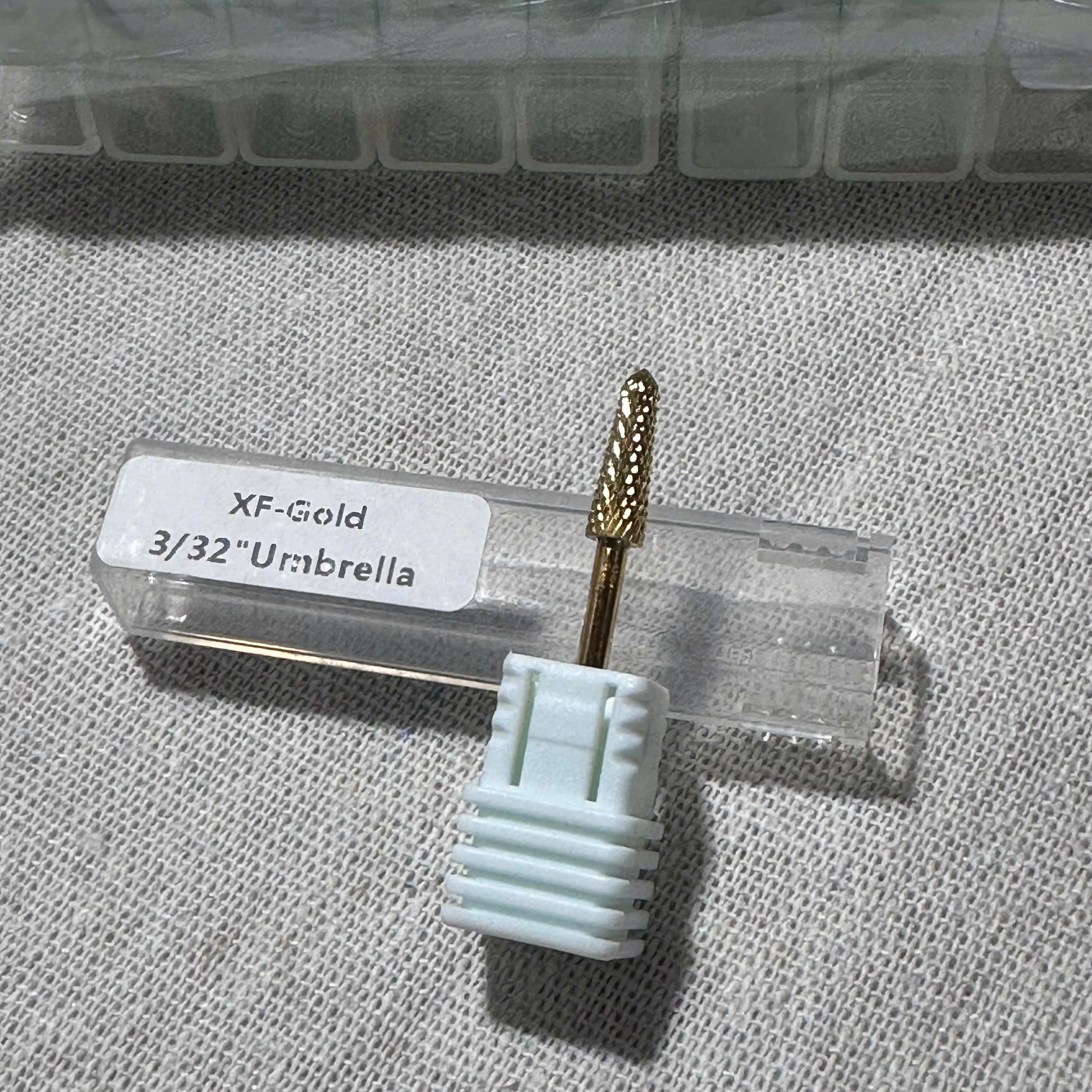 Đầu Mài Chân Móng Úp Titan XF-GOLD Bo Viền Làm Nail Siêu Êm, Đầu Mài Hình Nón Vonfram Đúc Đặc 3/32 Umbrella Không Nóng Không Giật Tưng Nữ Women