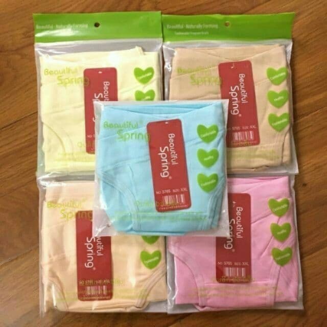 Set 5 Quần Lót Bầu Cạp Chéo Spring, Cotton