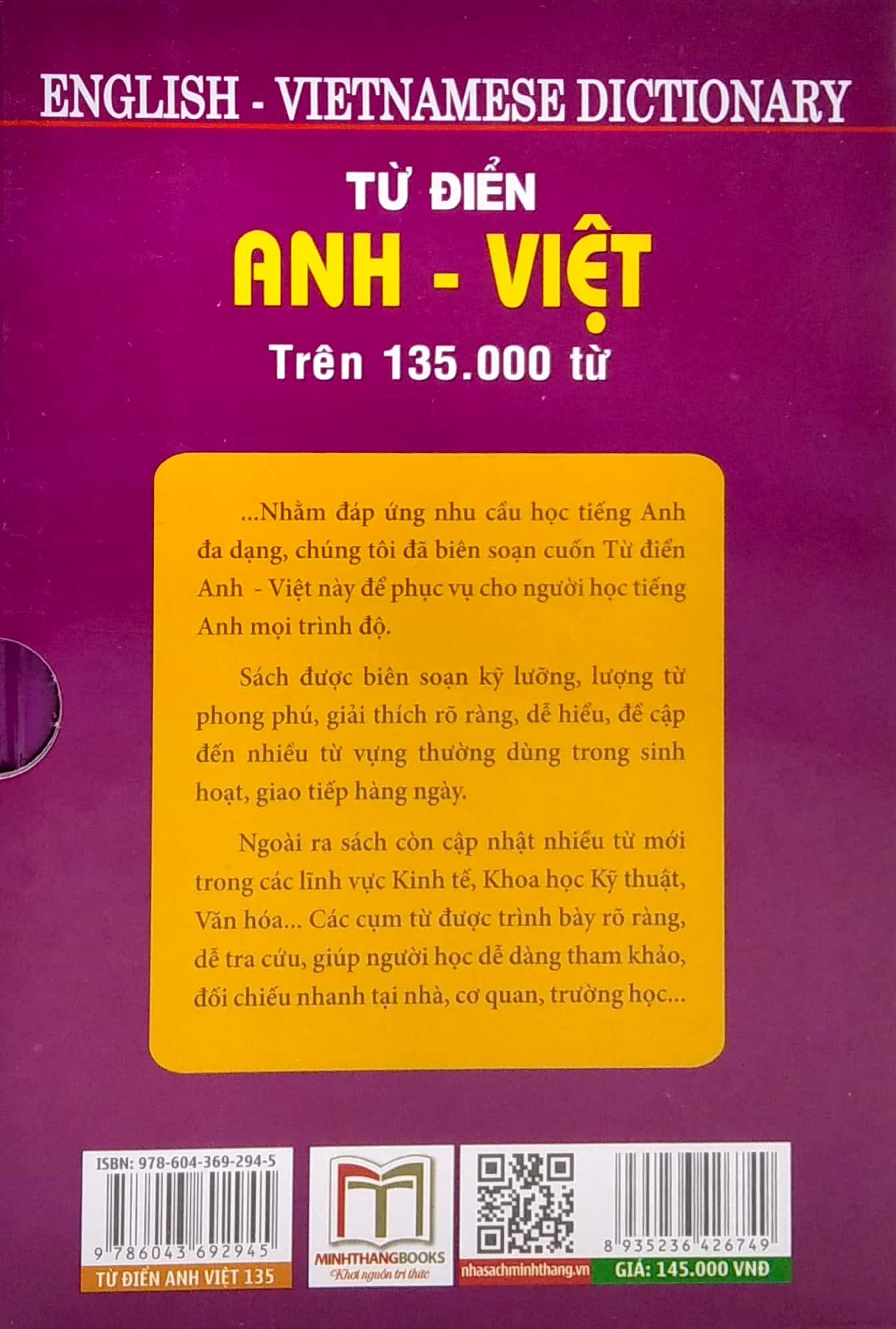 Từ Điển Anh - Việt Trên 135.000 Từ (Bìa Cứng) (Tái Bản Lần 4) - ảnh 7