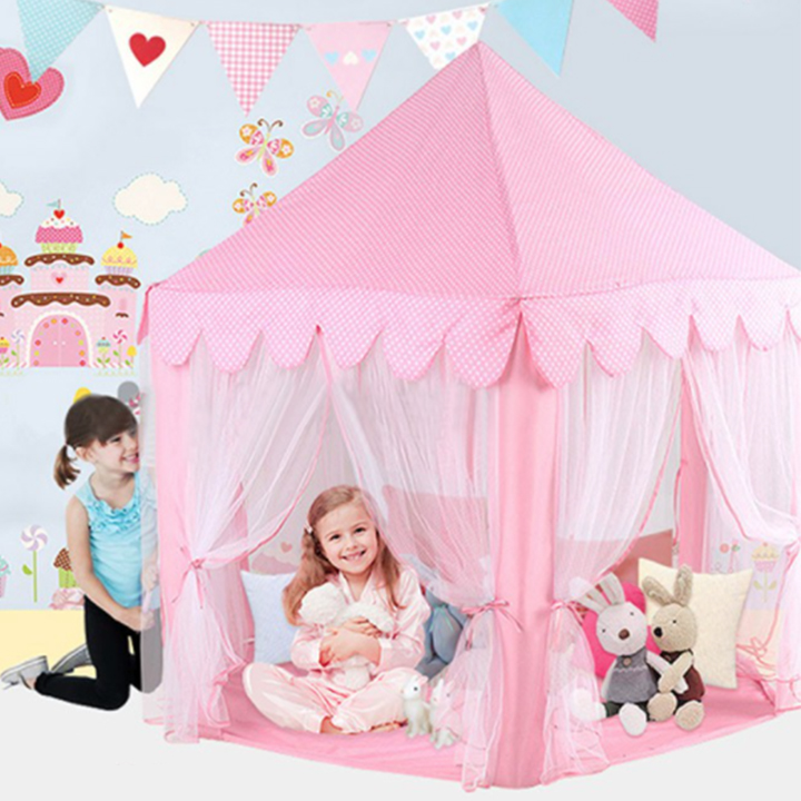 Lều Công Chúa Cho Bé Kiểu Dáng Lục Giác Hàn Quốc Có Rèm Che
