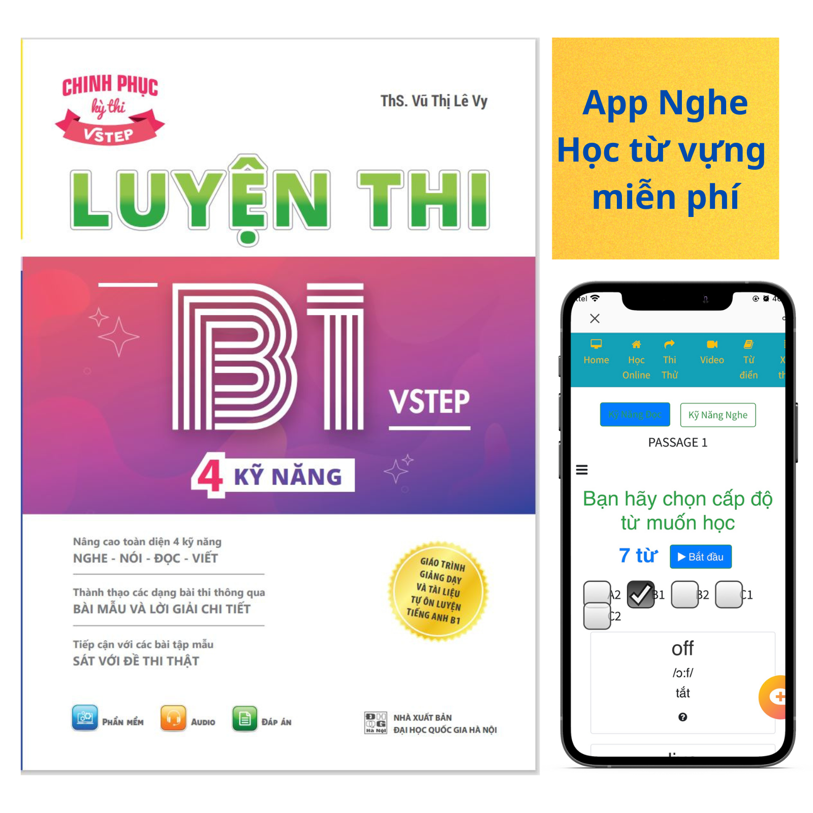 Mua Sách Luyện thi B1 Vstep 4 kỹ năng - Ôn thi chứng chỉ tiếng Anh B1 bậc 3 (bằng B1 tiếng Anh) theo Khung NLNN Việt Nam tại Anh Ngữ VIVIAN Mua Sách Luyện Thi B1 Vstep 4 Kỹ Năng - Ôn Thi Chứng Chỉ Tiếng Anh B1 Bậc 3 (Bằng B1 Tiếng Anh) Theo Khung Nlnn Việt Nam Tại Anh Ngữ Vivian