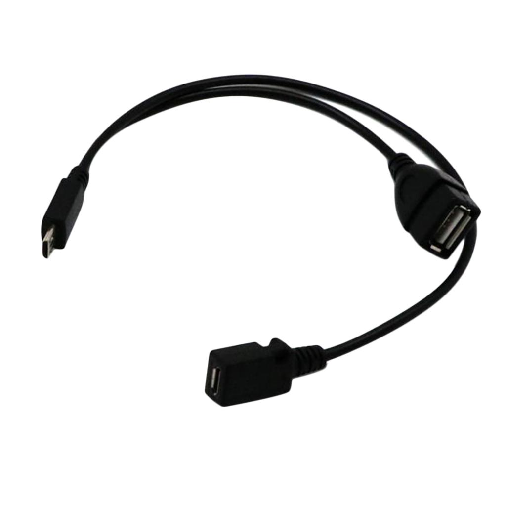 OTG Host Power Cable Micro USB Male To USB & Micro USB
