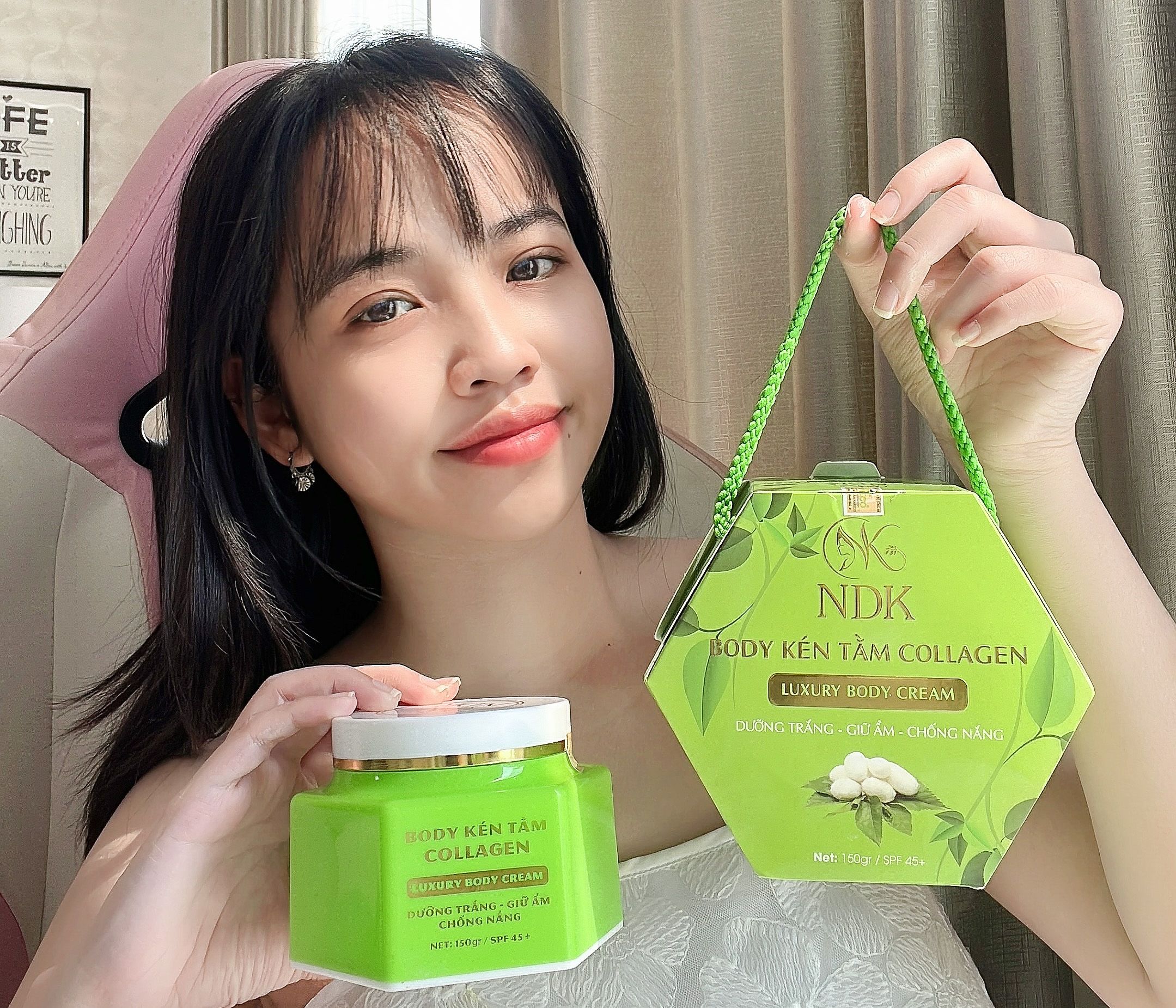 Combo 3 Kem Body Kén Tằm Collagen NDK Dưỡng Trắng Giữ Ẩm Chống Nắng