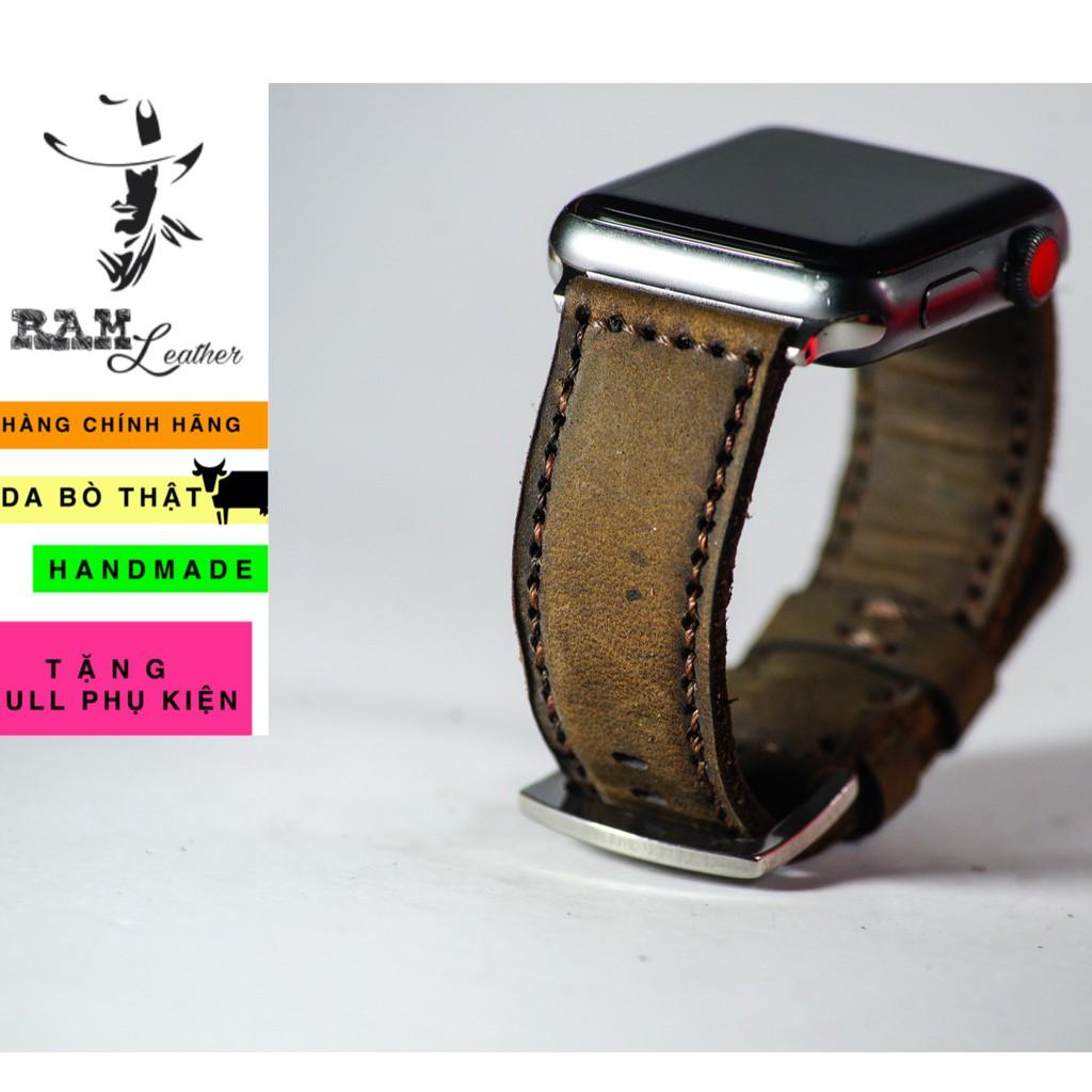 Dây đồng hồ RAM Leather da sáp ngựa (crazy horse) - RAM classic 1950 (tặng đầy đủ khóa ,chốt, cây thay dây)