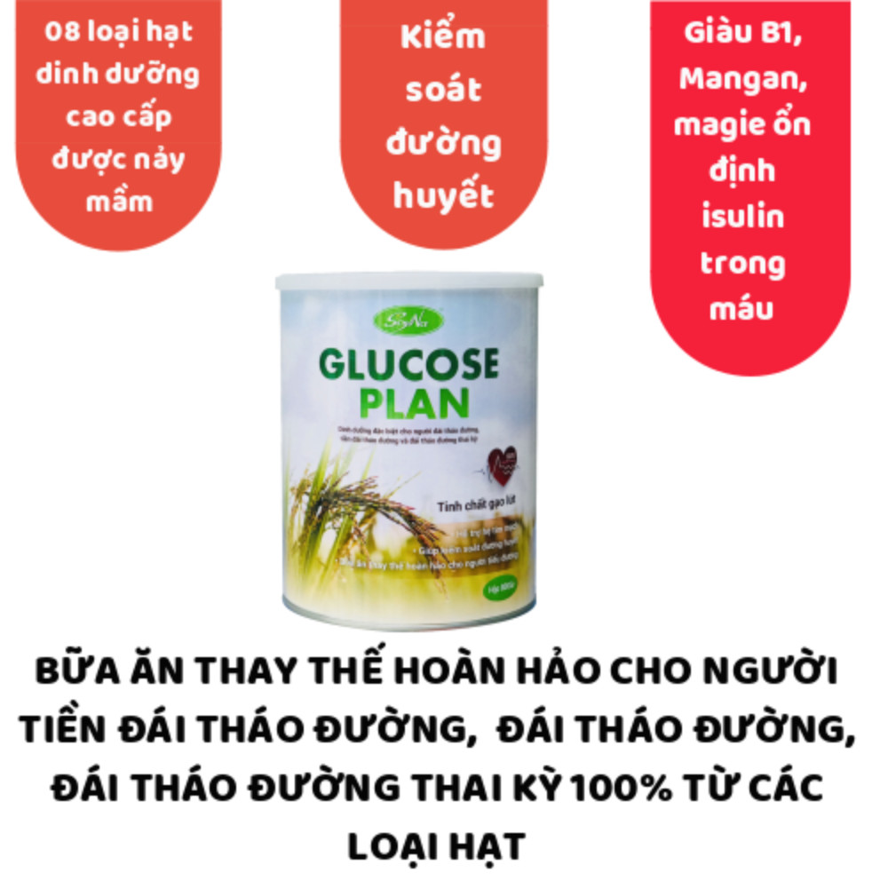 SỮA CHO NGƯỜI TIỂU ĐƯỜNG - GLUCOSE PLAN từ 8 LOẠI HẠT CAO CẤP - 800 Gram 1 hộp