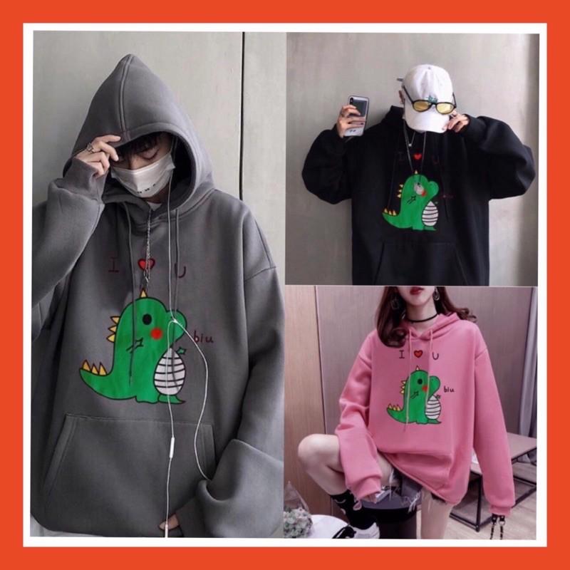 Áo hoodie Unisex in hình Khủng Long nam nữ siêu hot