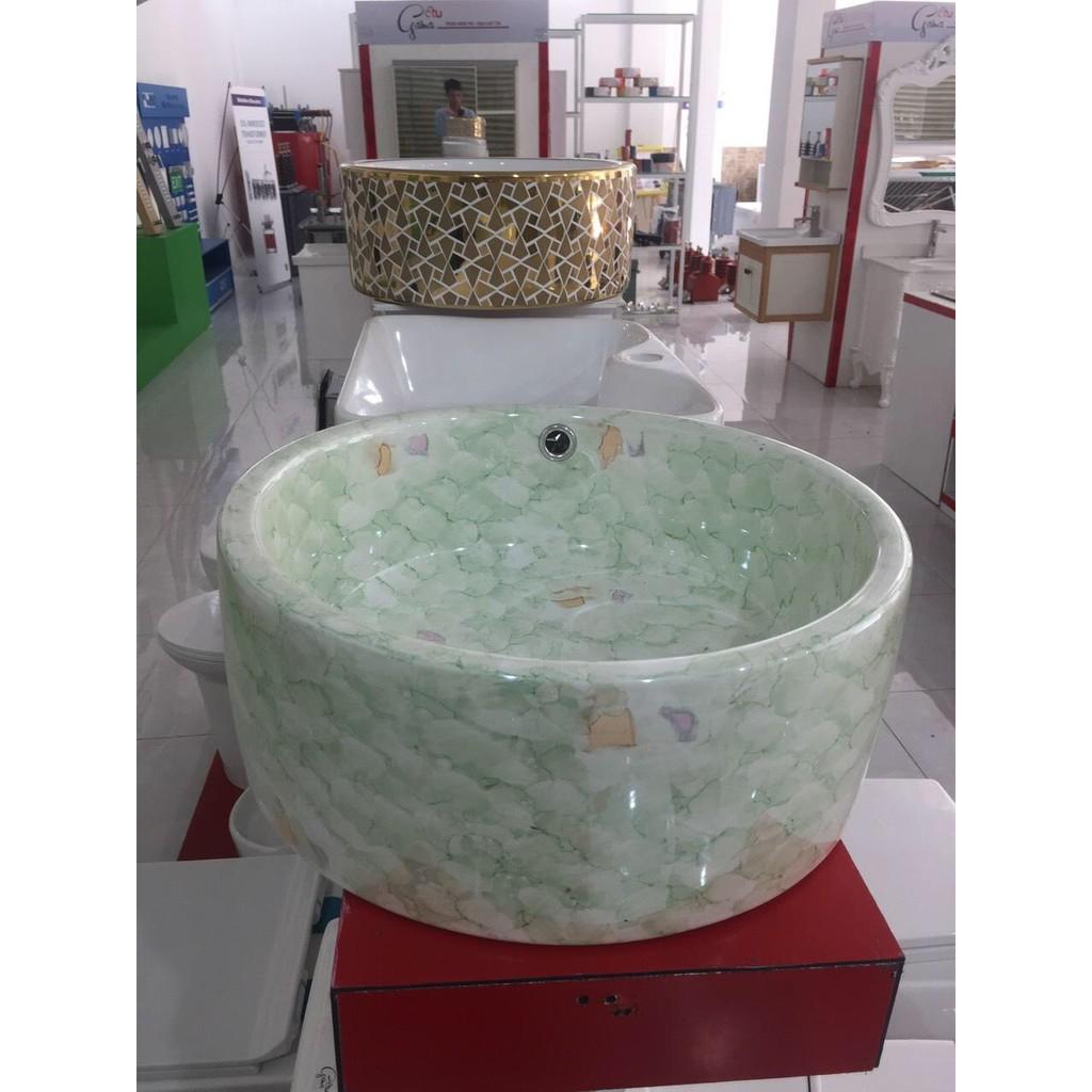 Lavabo đặt bàn Giả đá tròn thương hiệu gama