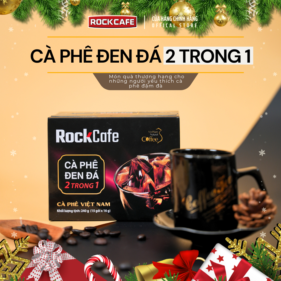 RockCafe - Cà phê đen đá 2 trong 1 (Hộp 15 gói x 16 gr)