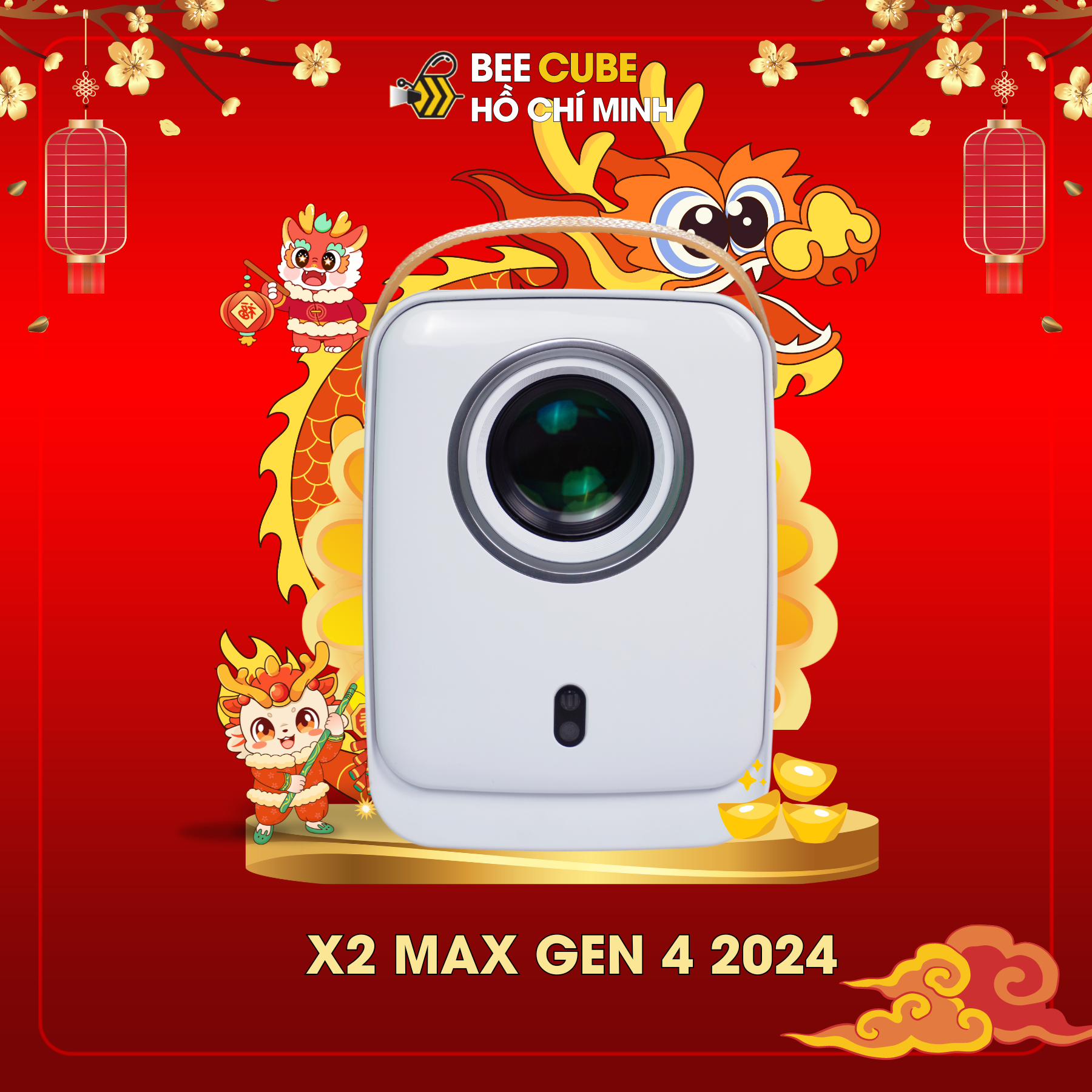 Máy Chiếu Mini BEECUBE X2 MAX GEN 4 2024 - Hàng Chính Hãng