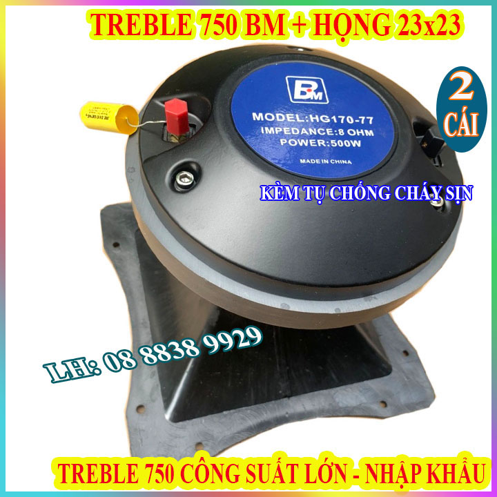 CẶP CỦ KÈN SÂN KHẤU BM 750 CHÍNH HÃNG HÀNG NHẬP KHẨU TỪ 170 COIL 75 + HỌNG 23X23 KÈM TỤ - GIÁ 2 LOA