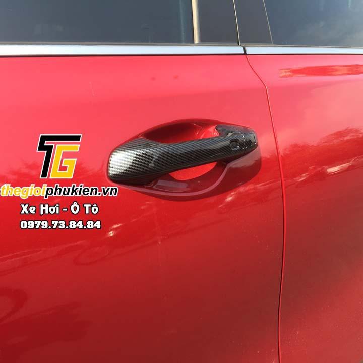 Combo bộ ốp tay nắm cửa vân Carbon và hõm cửa 3M xe Kia Cerato 2019