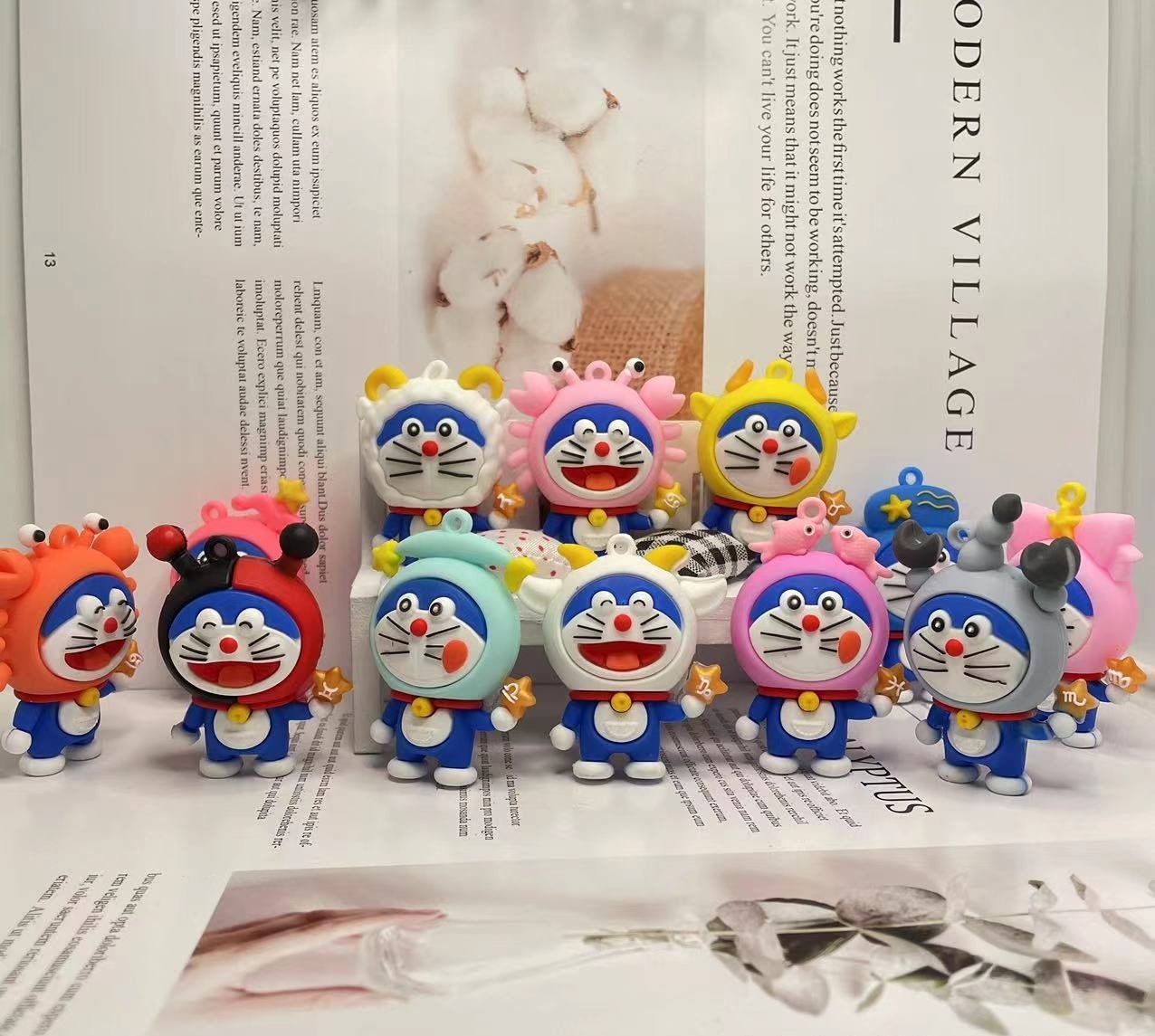 Móc Khoá Hình Chú Mèo Đoremon Đội Nón Siêu Xinh
