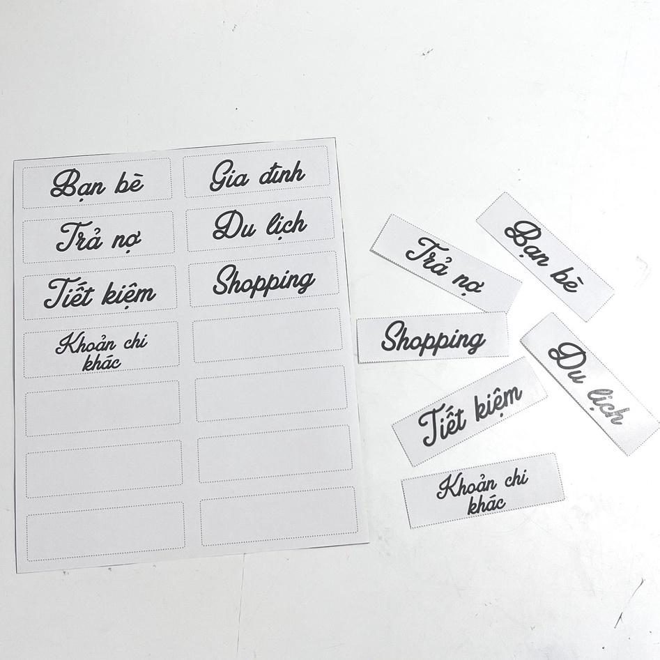 Sticker dán sổ tiết kiệm A6 sổ tay chi tiêu bìa da A6