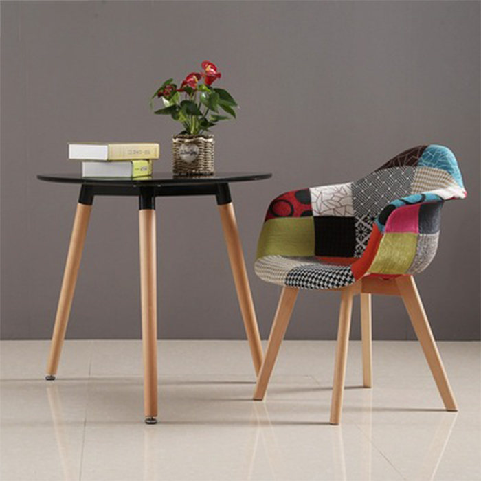 Ghế nhựa bọc vải nordic chân gỗ, ghế thời trang tiện ích đa năng