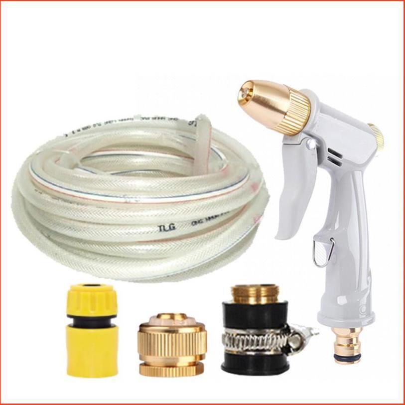 Bộ dây vòi xịt nước tưới cây rửa xe,tăng áp 3 lần, loại 7-10m 206846