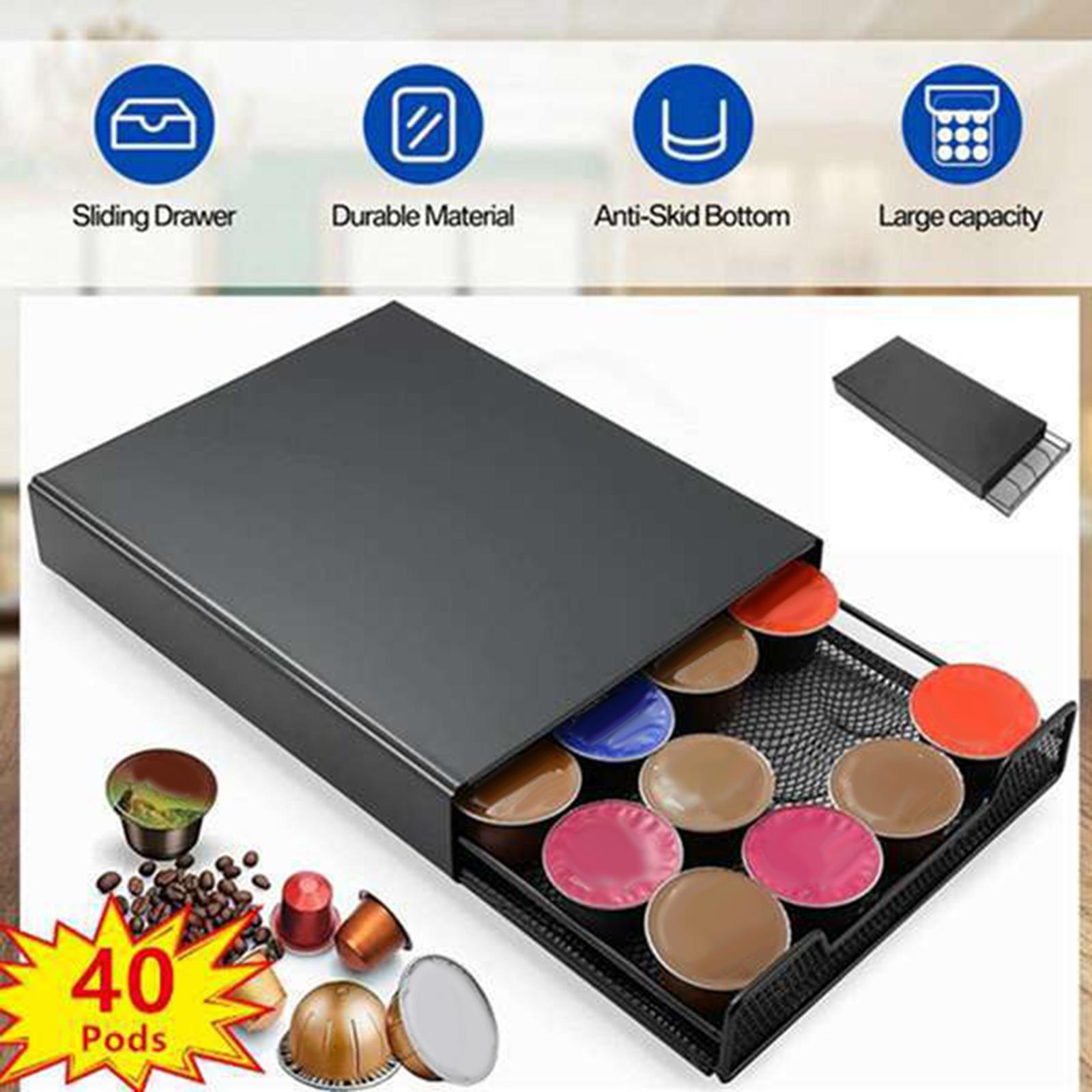 Coffee Capsule Stand Rack Organizer Stores 40 Pod for Cabinets Cupboard