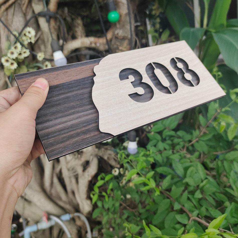 Biển số nhà bằng gỗ đẹp - độc đáo. Nhận thiết kế kích thước kiểu dáng theo yêu cầu