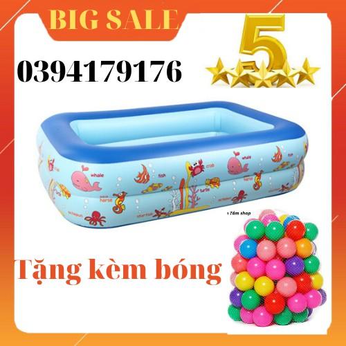 Bể bơi cho bé loại dày 2 tầng 1m2 tặng bơm điện, bóng