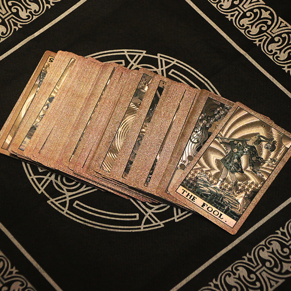 [Bài Nhựa Size Gốc] Bộ Bài Tarot Gold Foil Cao Cấp Waite Brown Chất Liệu PVC Chống Nước The Fool Hộp Cứng