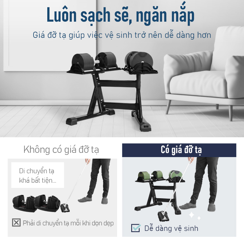Giá Để Tạ Tay Lysin Đa Năng – Phù Hợp Nhiều Loại Tạ Điều Chỉnh, Bền Bỉ, Tiết Kiệm Không Gian