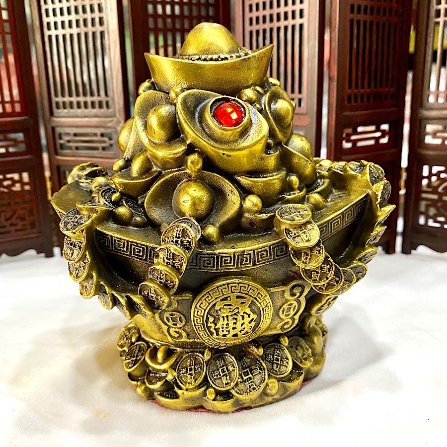 CHẬU TỤ BẢO - HŨ VÀNG HÚT TÀI LỘC PHONG THỦY BẰNG ĐỒNG