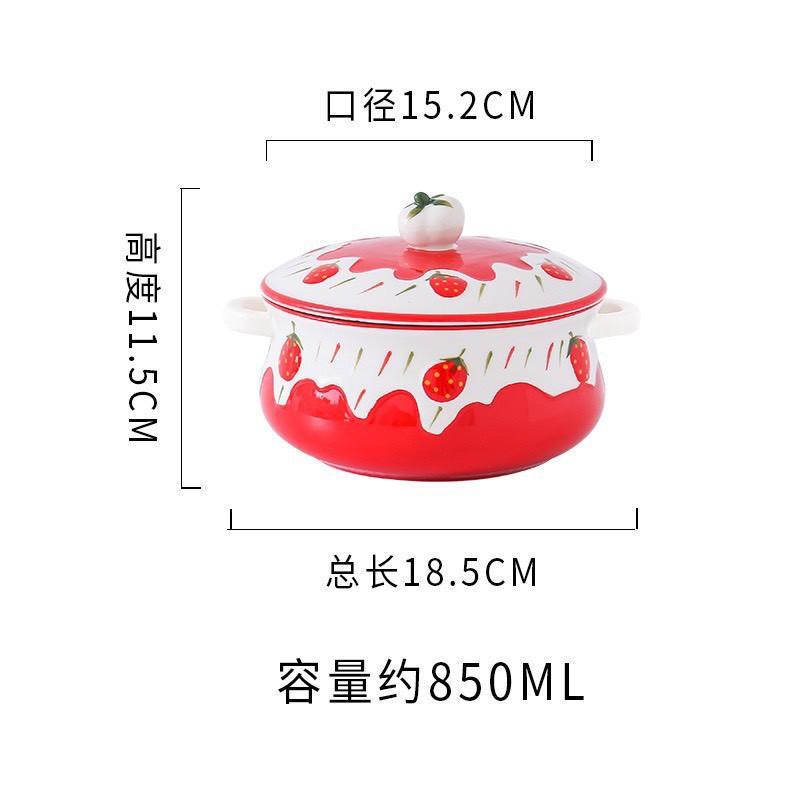 Âu sứ nắp sứ họa tiết dâu