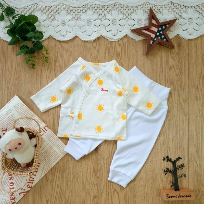 Bộ quần áo cột dây sơ sinh chất cotton mềm mịn thấm hút mồ hôi tốt - Bunnybaby