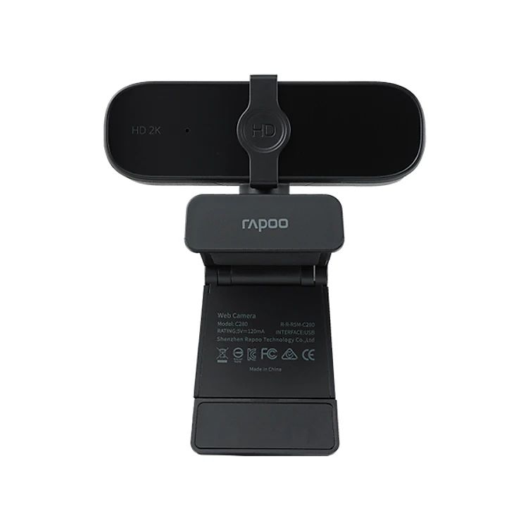 Rapoo C280 Webcam 2K HD Với USB2.0 Với Nắp Đậy Camera Có Thể Xoay Mic - Hàng Chính Hãng