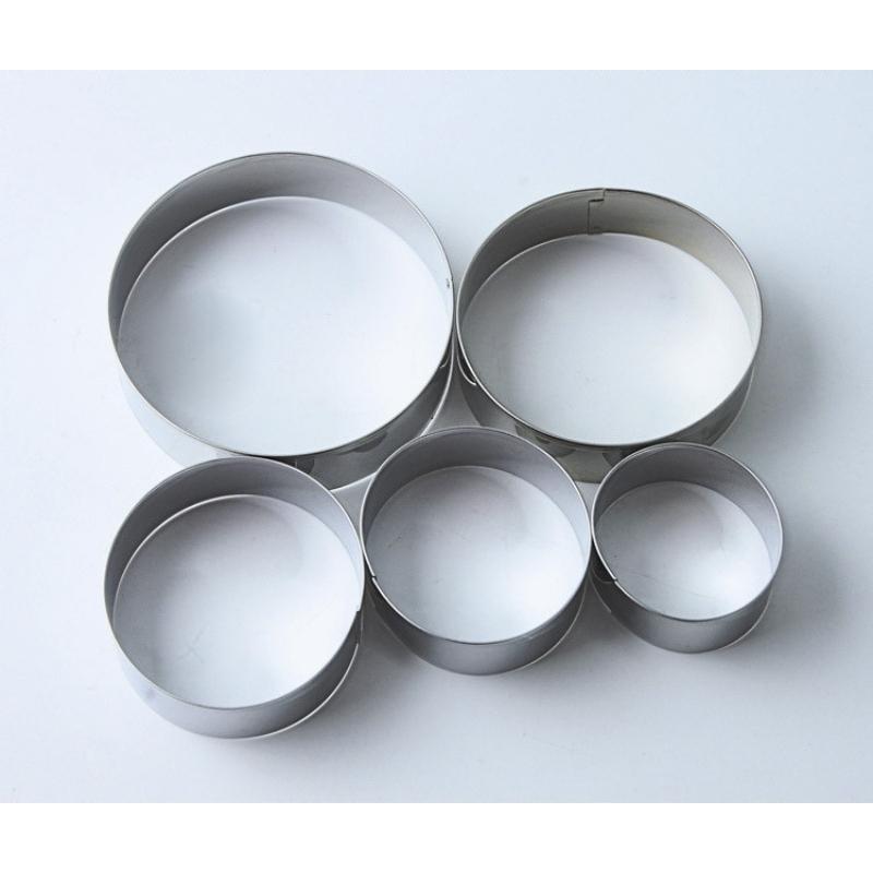 Khuôn RING Mousse Cookies Cutter Bộ 5 KHUÔN Nhấn Bánh Quy Hình TròN - CBQUYTRON5P