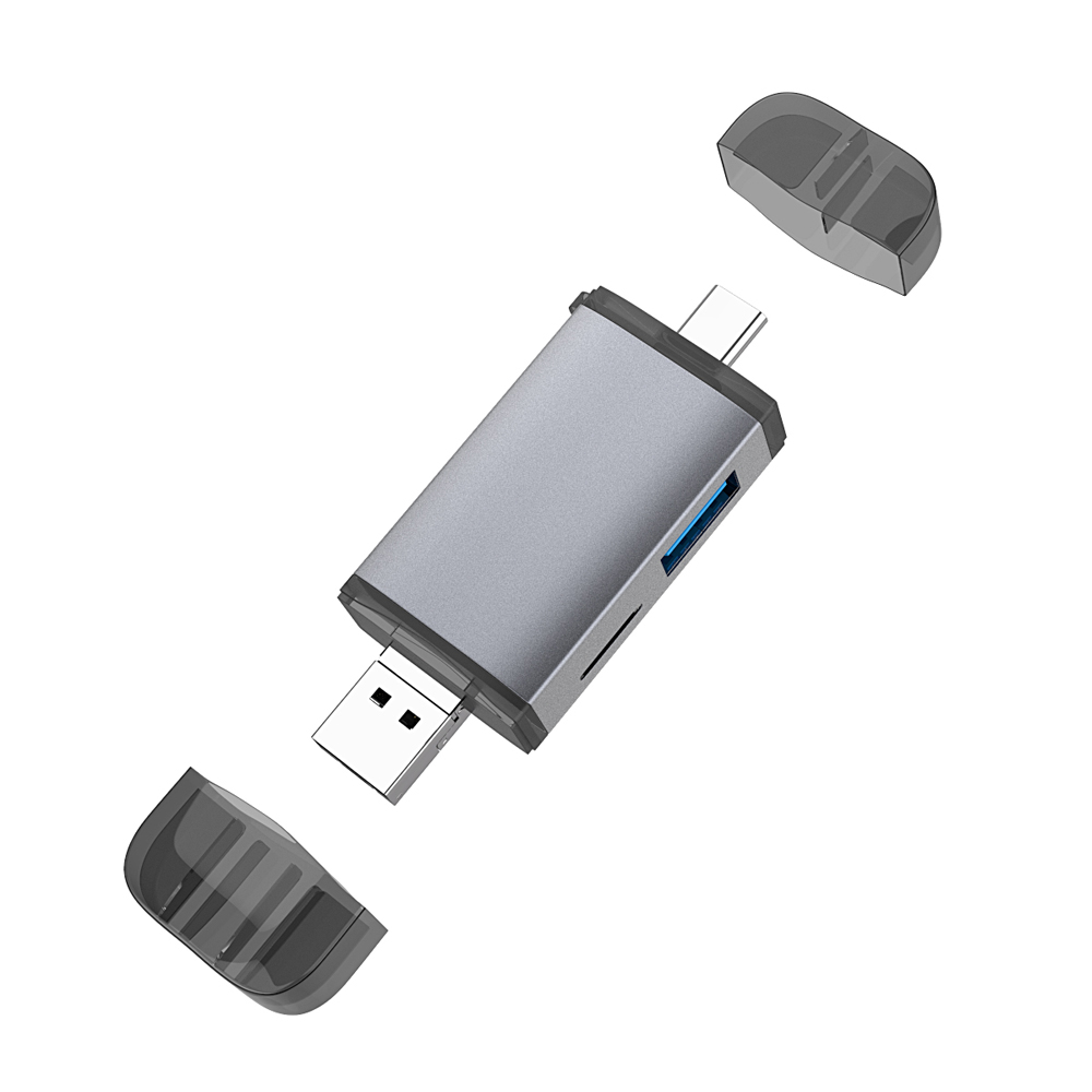 Đầu đọc thẻ 6 trong 1 bộ kết hợp USB Type-C Micro USB & USB 2.0 đến Đầu đọc thẻ TF / SD với 2 khe cắm