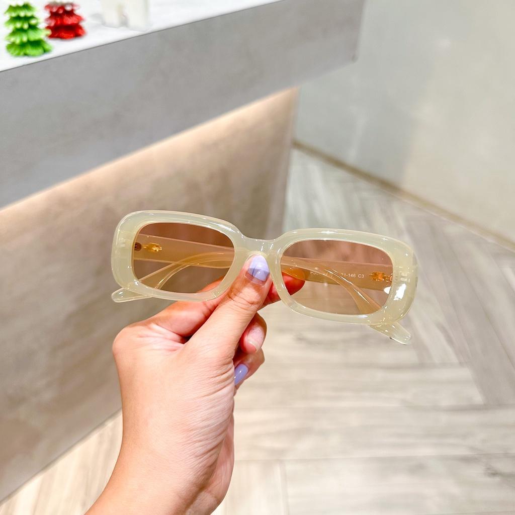 Kính mát nam nữ  chống UV400 thiết kế cá tính dễ đeo màu sắc thời trang Mo.P 56014 - TAD Accessories FS10 - Vàng mắt nâu