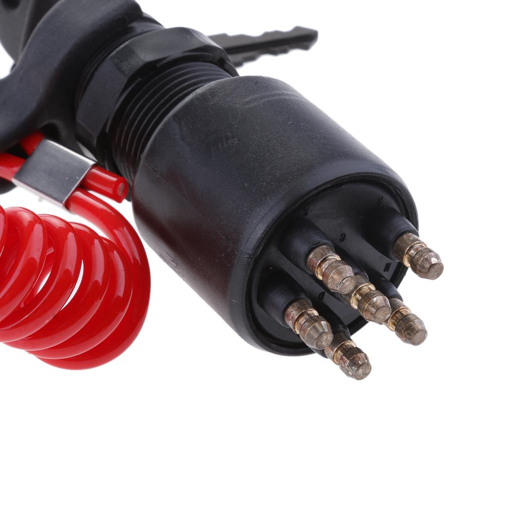 Ignition Key Switch & Lanyard 5005801, 175974 for Johnson/Evinrude/OMC