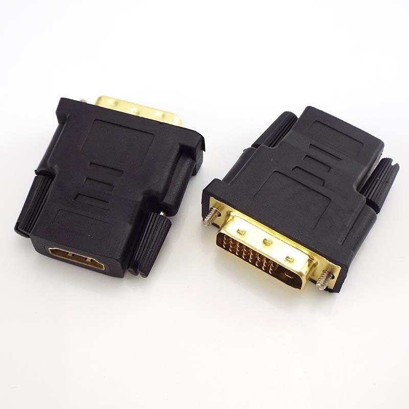 24 1 DVI Nam Sang HDMI Nữ Tương Thích Bộ Chuyển Đổi Sang DVI Adapter Hỗ Trợ 1080P Cho Máy Chiếu HDTV Bộ Chuyển Đổi Mạ Vàng L19