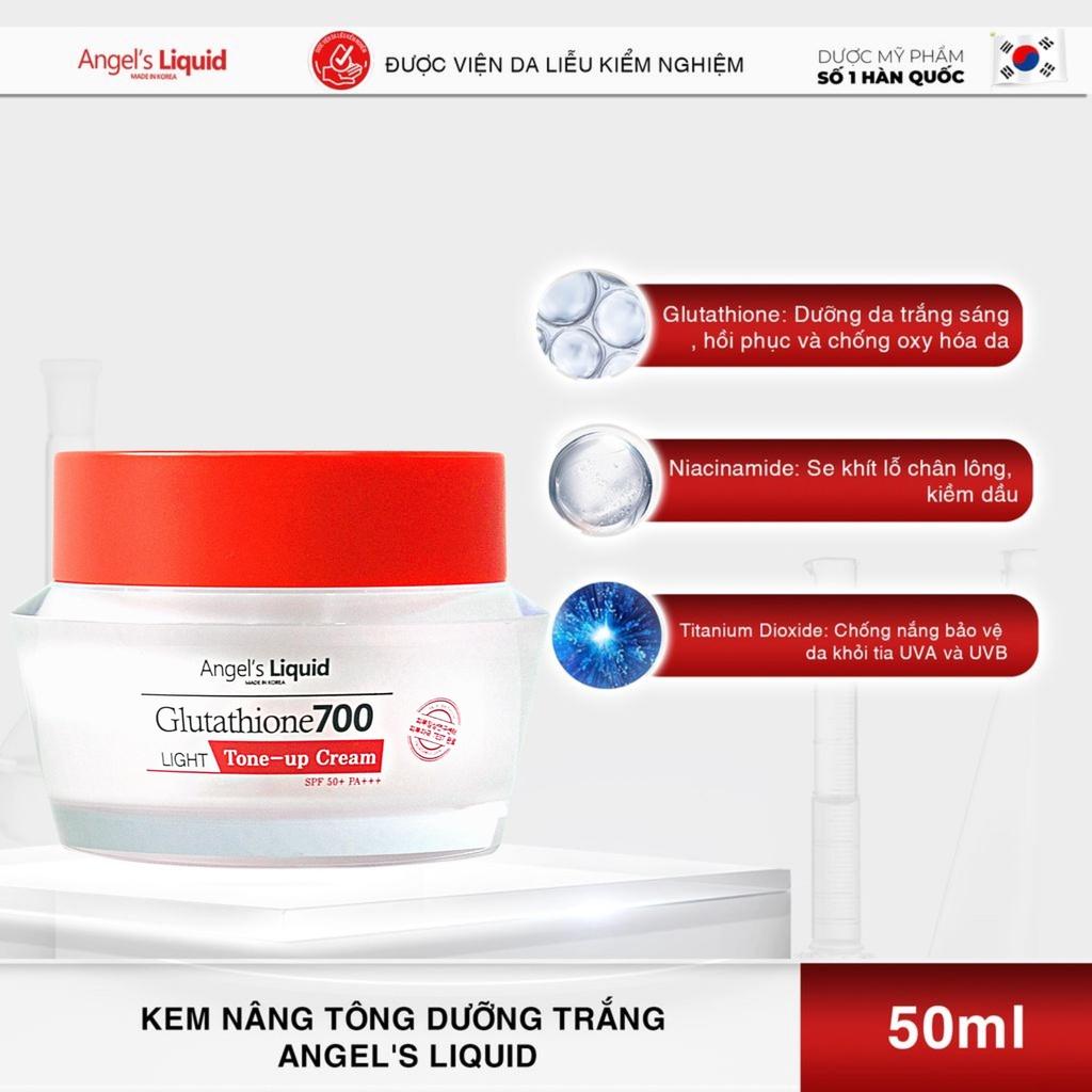 Kem Dưỡng Trắng Da Angel Liquid Glutathione 700 Light Tone Up Cream Chống Nắng Nâng Tone (Ngày) 50ml