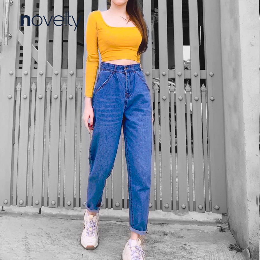 Quần Jeans nữ baggy lưng cao Novelty MS680