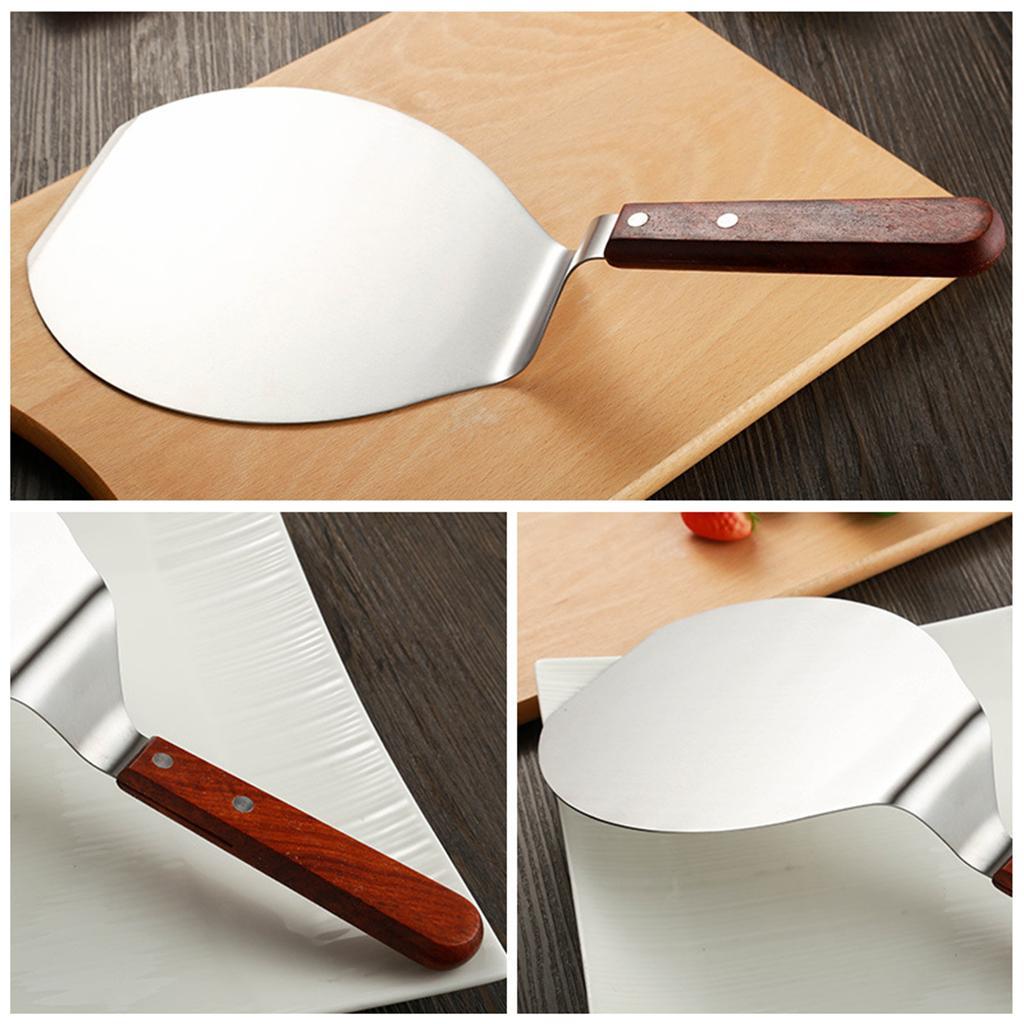2PC Pizza Peel w/ Wooden Handle Pizza Shovel Lifter Kitchen Baking Tray