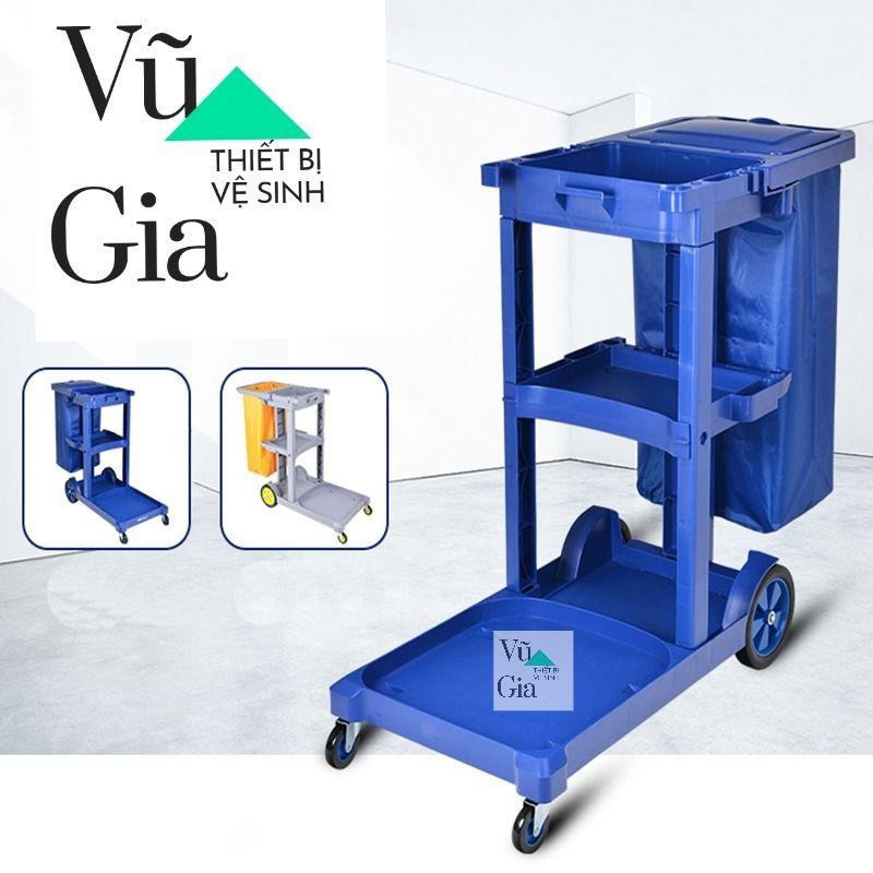 Xe đẩy dọn vệ sinh, dọn phòng khách sạn nhà hàng