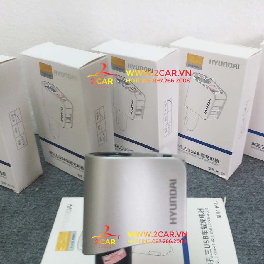 Tẩu Sạc Ô tô, Xe Hơi Hyundai 1 Tẩu Tròn - Có Đèn Led Báo Điện Áp - Huyndai Chính Hãng